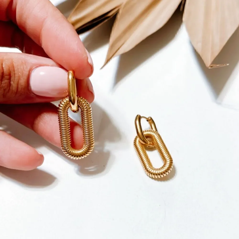 link chain earrings #1163